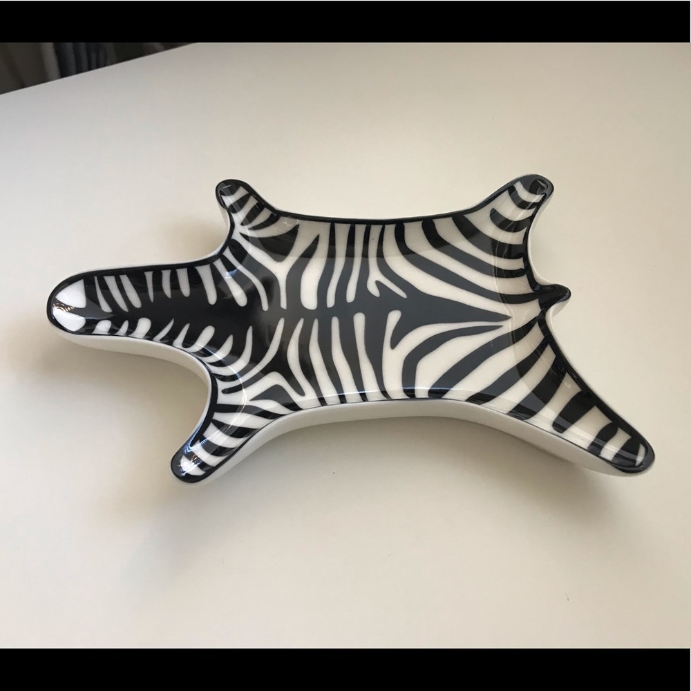 Like New! Jonathan Adler Zebra Trinket Dish - Black
